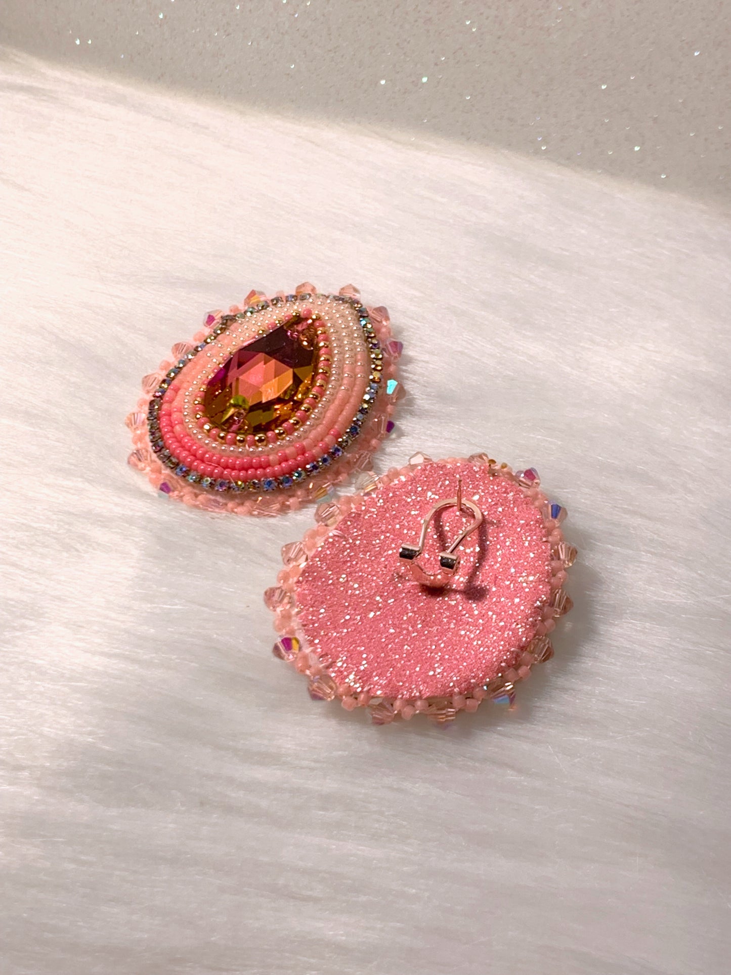 Pink Beaded Earrings