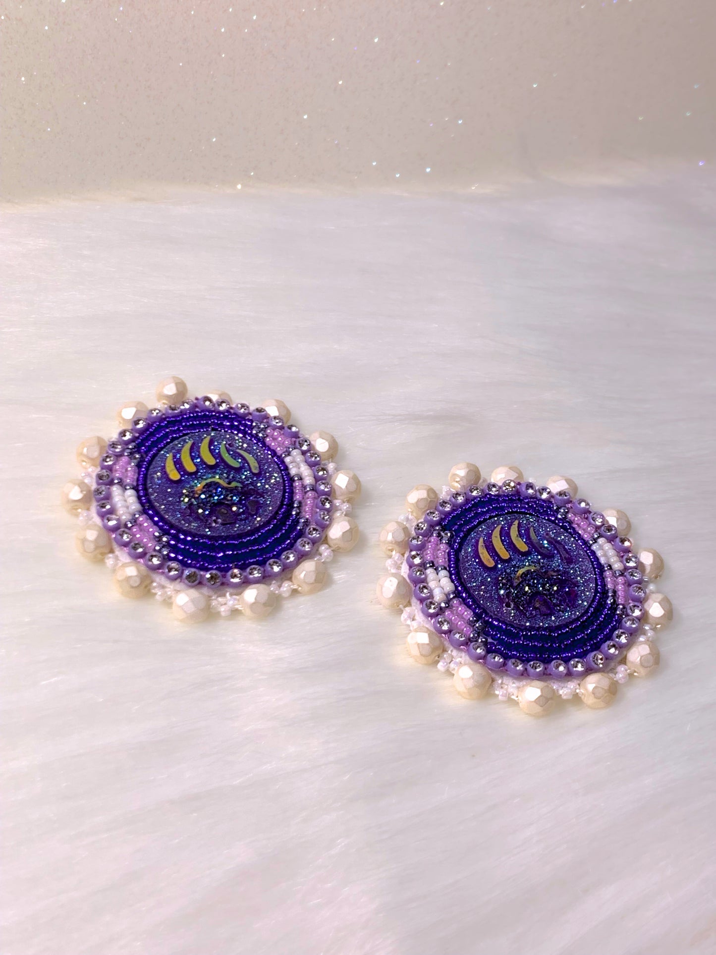 Purple Bearpaw Earrings