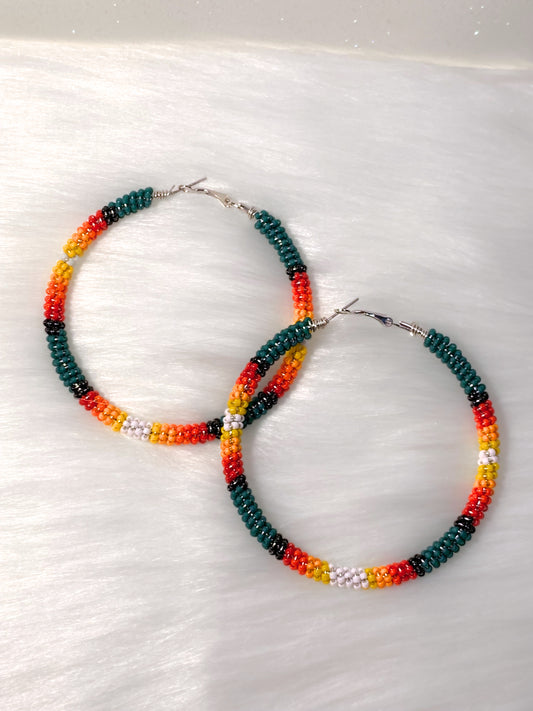 Dark Green Sunset Hoops