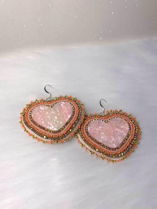 Pink Heart Earrings