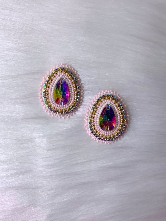 Pink Mini Teardrop Earrings