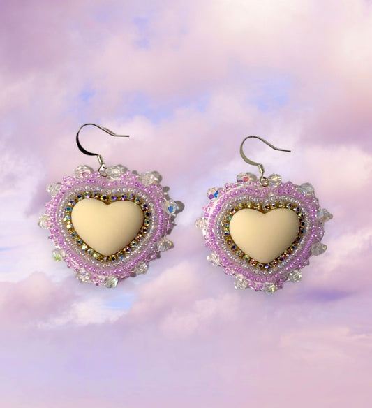 Purple Heart Earrings